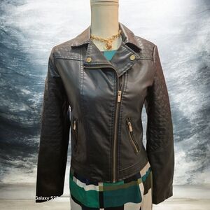 Paper Tee Quilted Black Leather Jacket